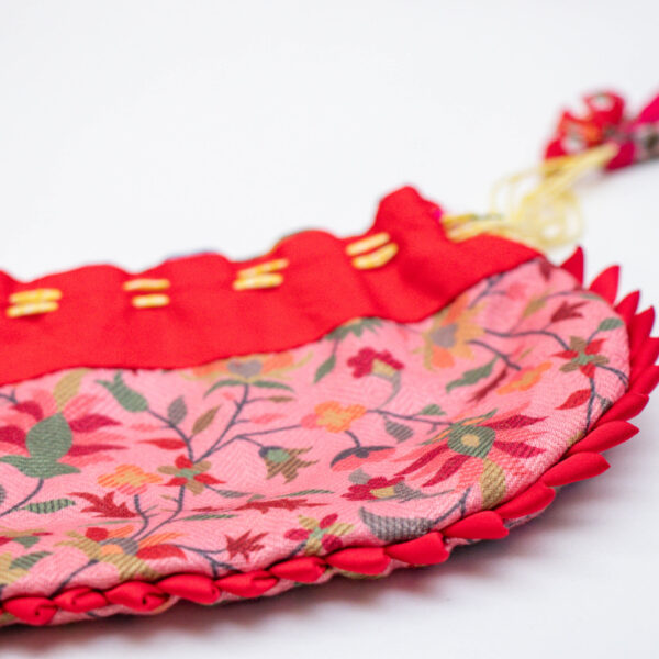 Floral designed Thali with red edging
