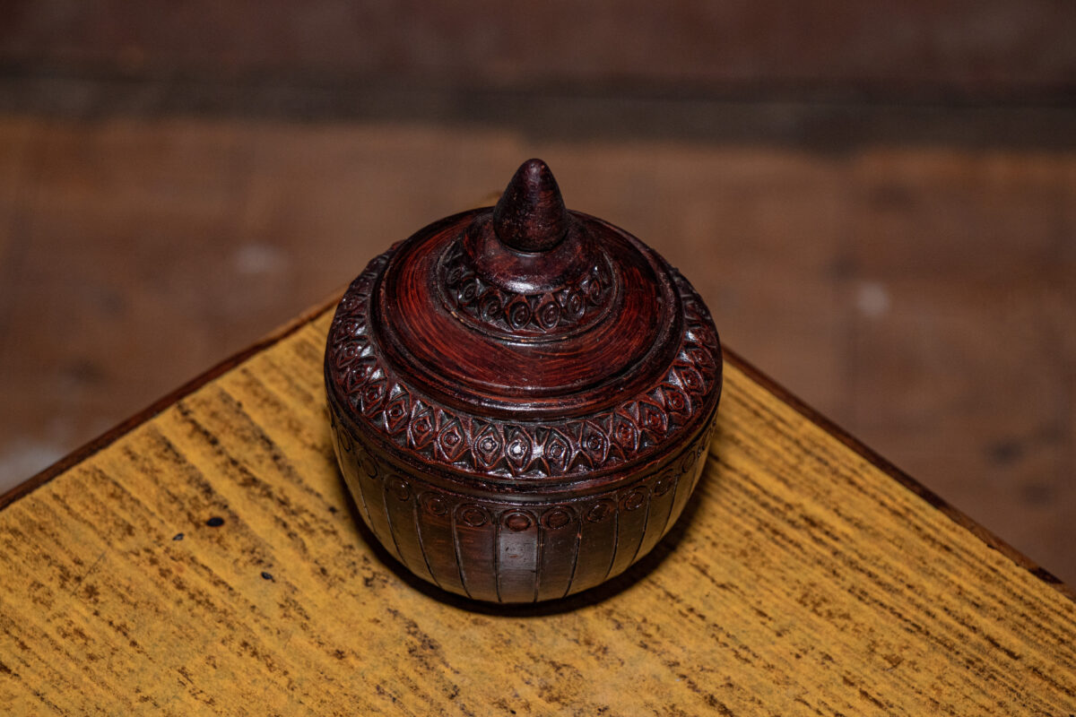 Decorative clay sugar pot