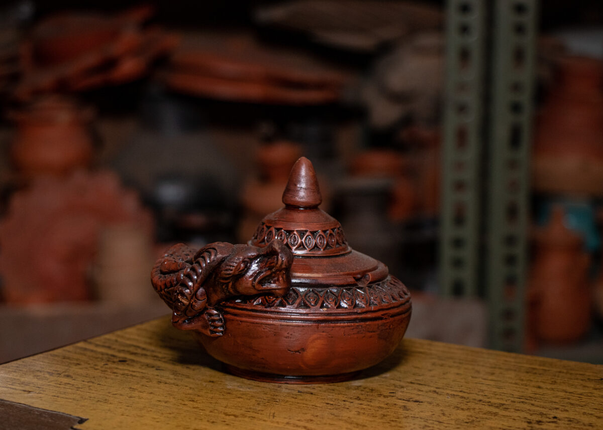 Decorative terracotta ashtray