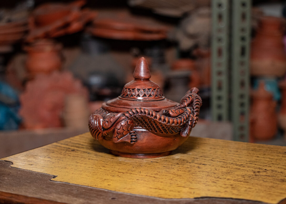 Decorative terracotta ashtray