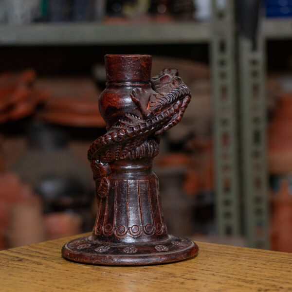 Decorative clay candlestick