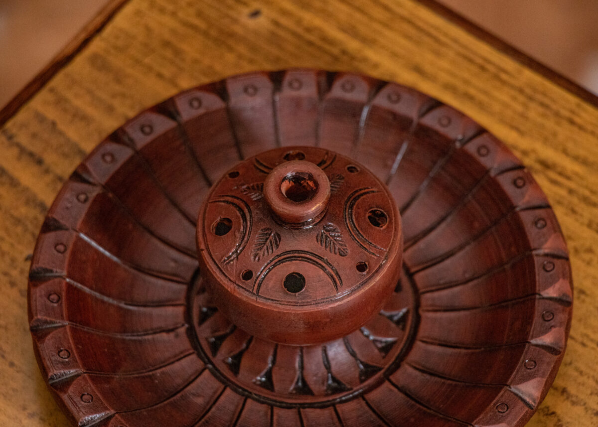 Handmade clay incense holder