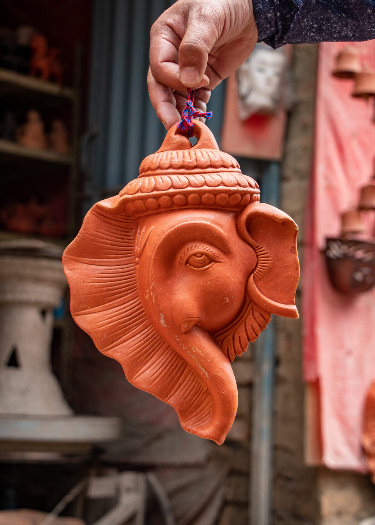 Terracotta Ganesha hanging figure