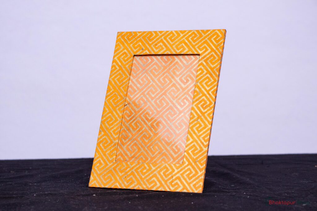 Golden Handmade Paper Photo Frame (front)