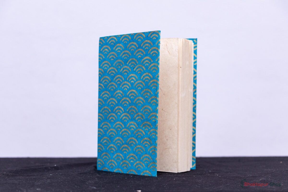 Handmade Note book with blue cover (opened)